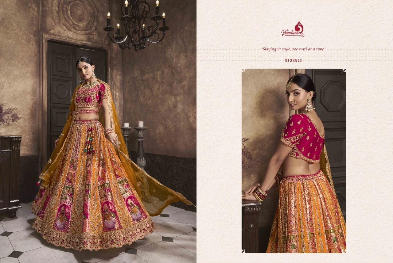 Royal Vrindavan Vol-49 Banarasi Silk Wholesale Lehenga Catalog — Wholesale Lehenga, MPA wholesale from Surat - Gallery Image 3